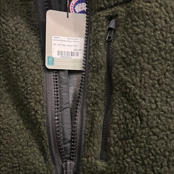Canada Goose Men's Renfrew Fleece Pullover in Dark Sage Large - Picture 6 of 11